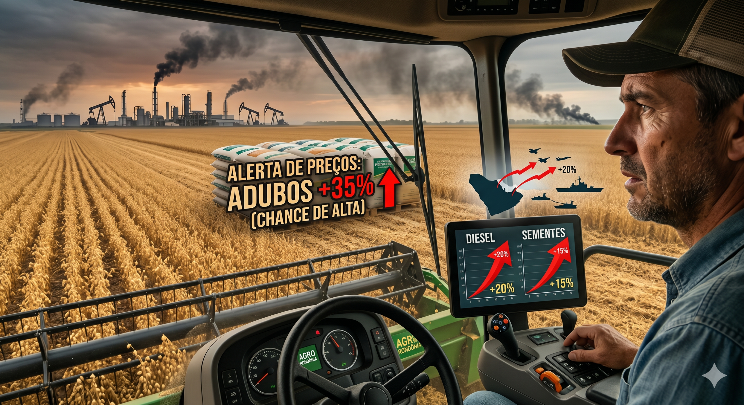 Conflito no Golfo Pérsico: Rondônia monitora alta nos custos de fertilizantes e diesel