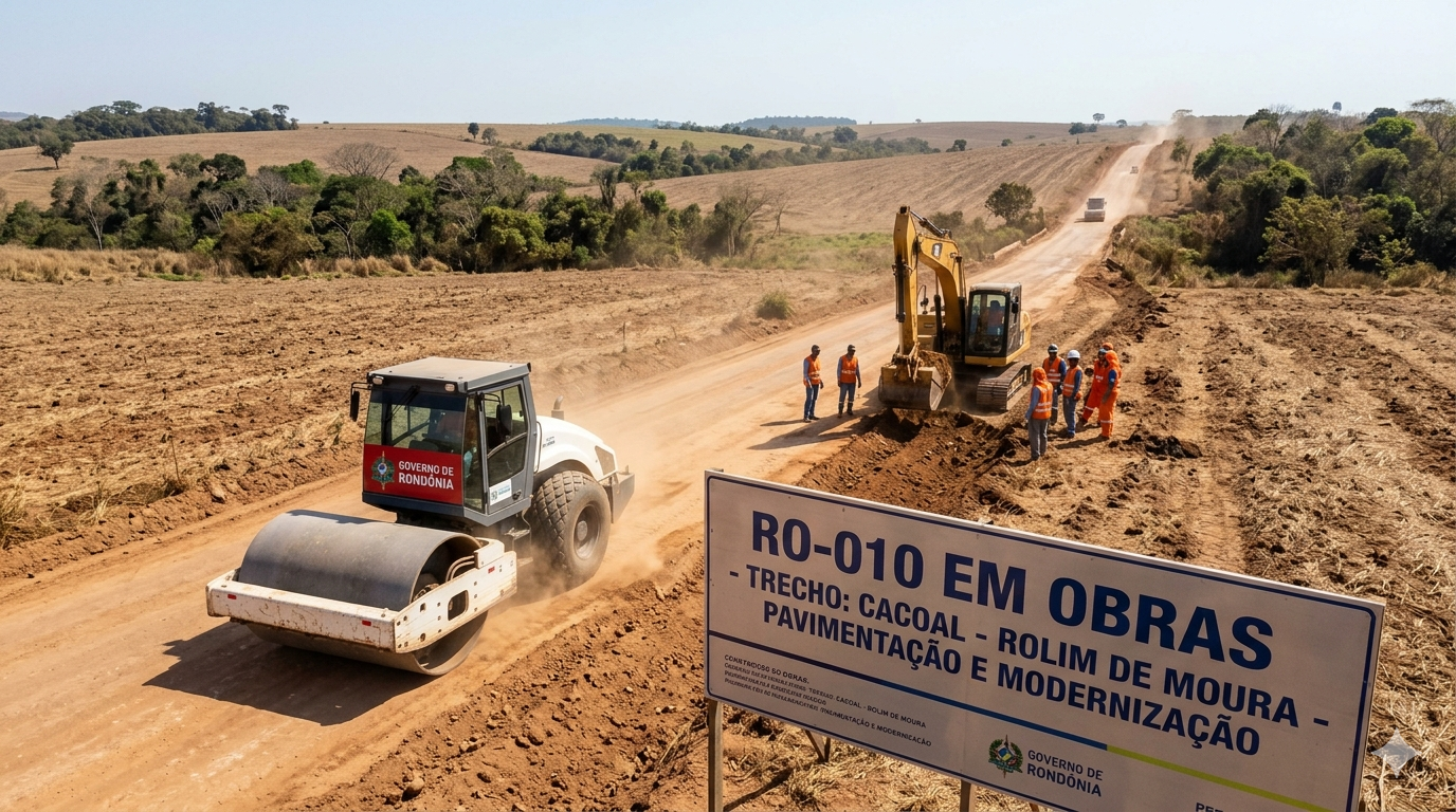 Governo de Rondônia inicia obras de pavimentação e modernização na rodovia RO-010